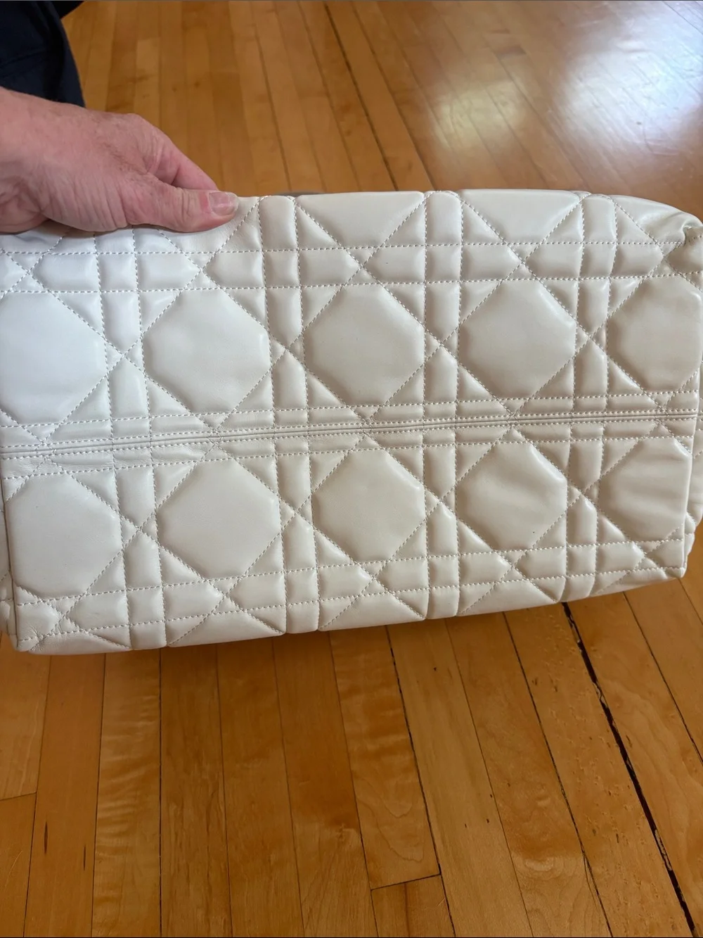 quilted tote dior white